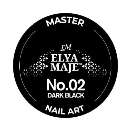 Gel Nail Art Paint 02 – Dark Black – Elya Maje