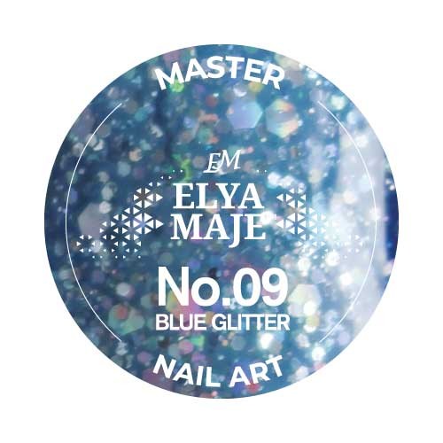Gel Nail Art Paint 09 – Blue Glitter – Elya Maje