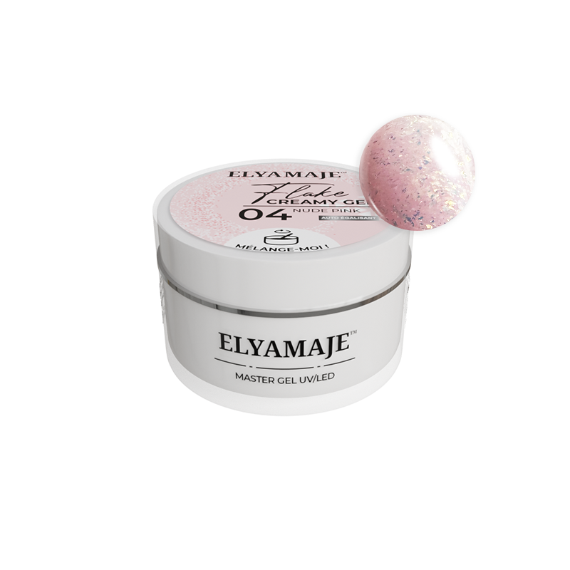 Nude Pink n°04 – Flake Creamy Gel – Gel de construction UV LED – ElyaMaje 20ml