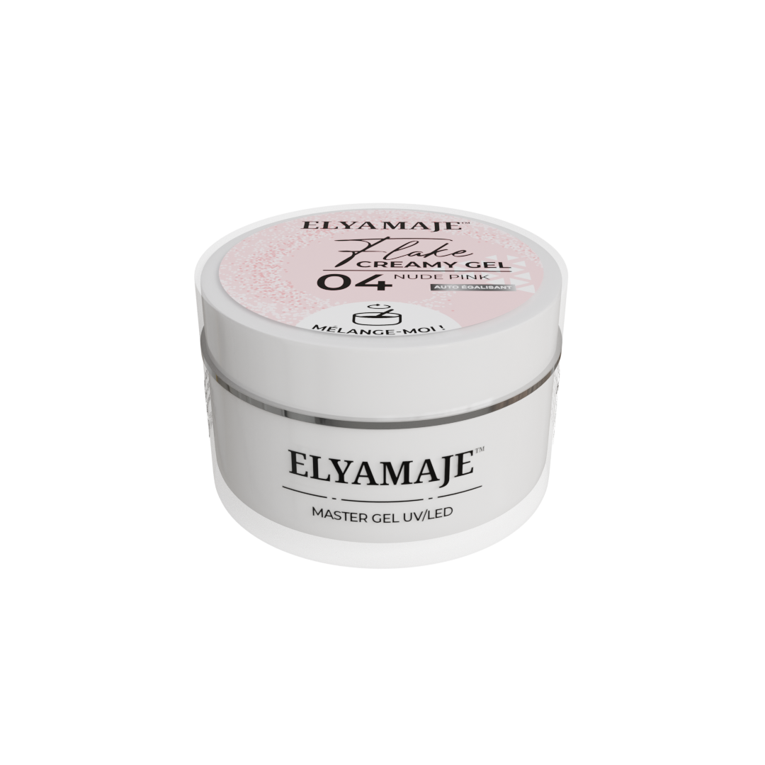 Nude Pink n°04 – Flake Creamy Gel – Gel de construction UV LED – ElyaMaje 20ml