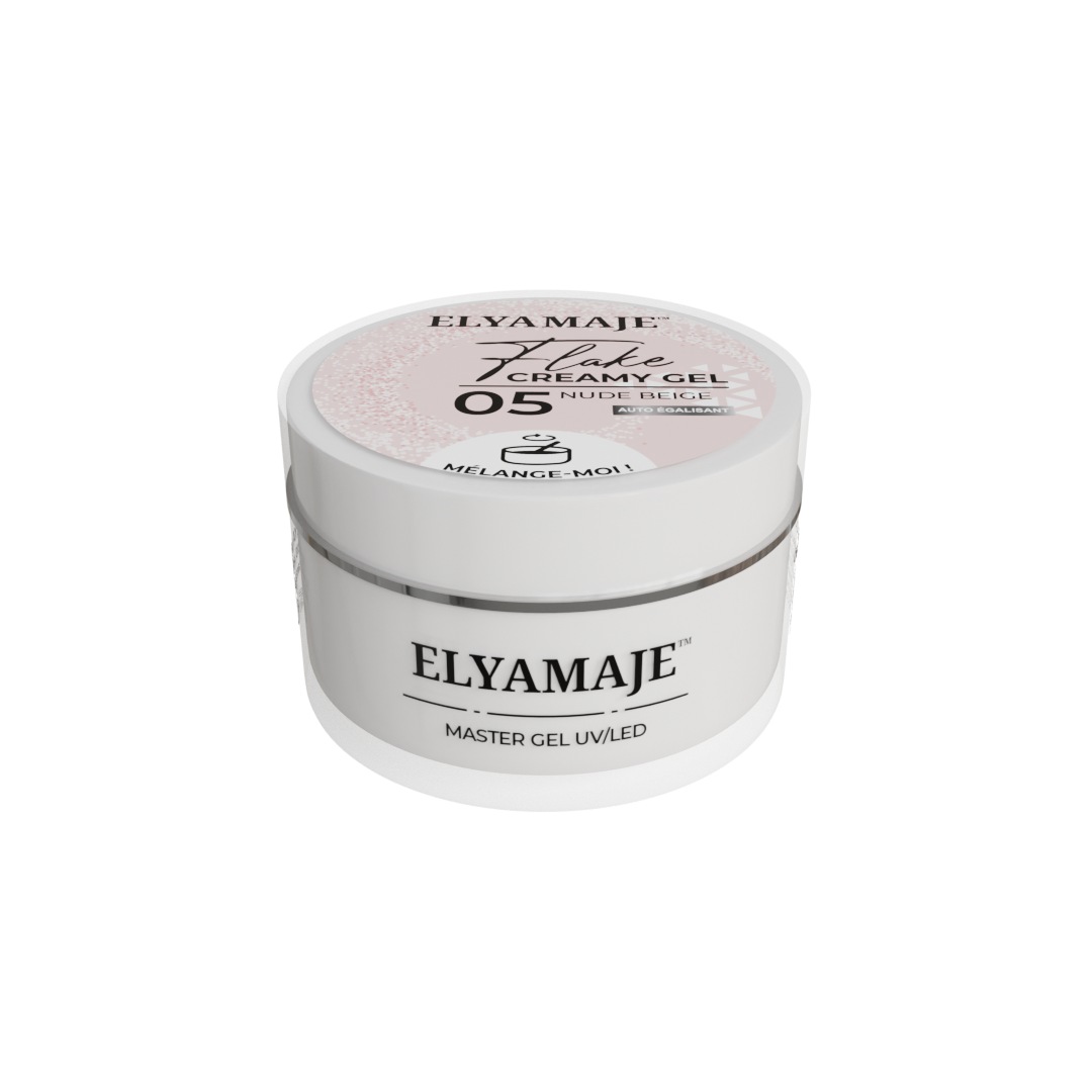 Nude Beige n°05 – Flake Creamy Gel – Gel de construction UV LED – ElyaMaje 20ml