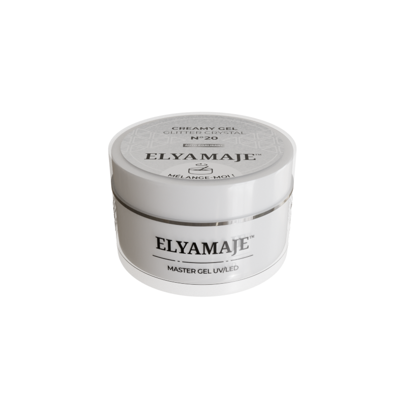 Glitter Crystal n° 20 – Gel pailleté de construction – Creamy Gel UV LED – ElyaMaje 50ML