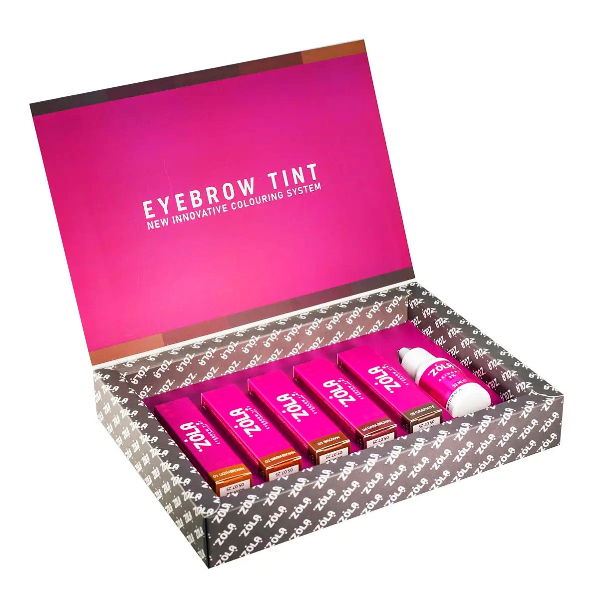 Coffret 5 teintures sourcils au collagène + oxydant 3% - Zola