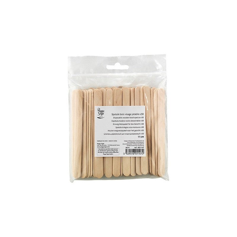 Lot de 50 spatules jetables en bois pour le visage 11cm — Liss Cosmétique