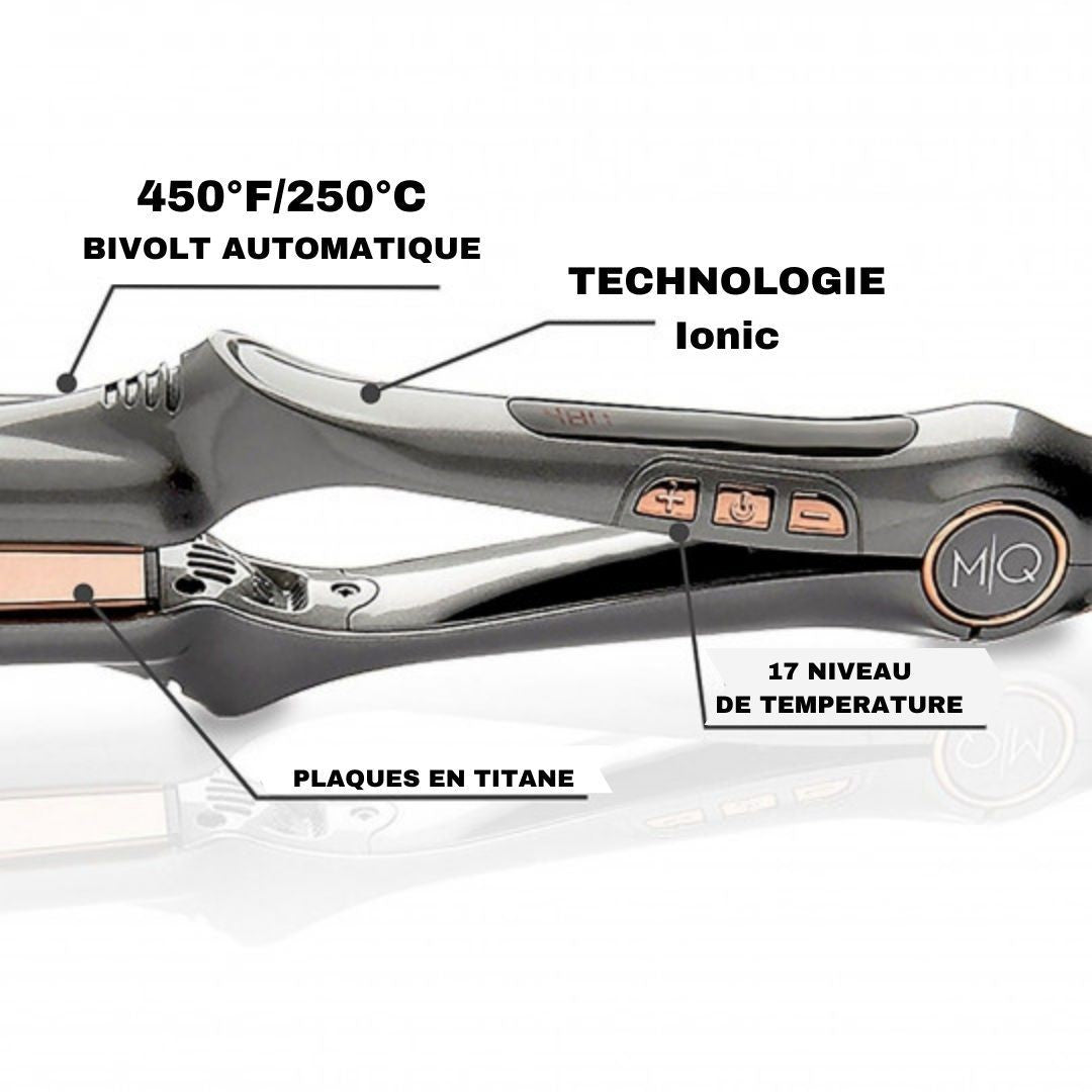Lisseur professionnel M|Q Pro 480 Titane 480° F / 250° C — Liss Cosmétique