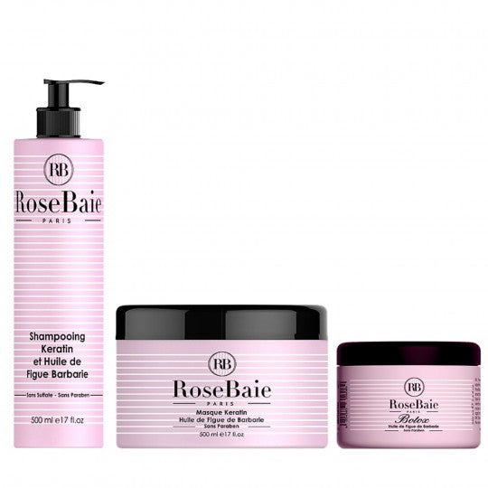 Kit blowt'x à la kératine et huile de figue de Barbarie RoseBaie 3 produits — Liss Cosmétique