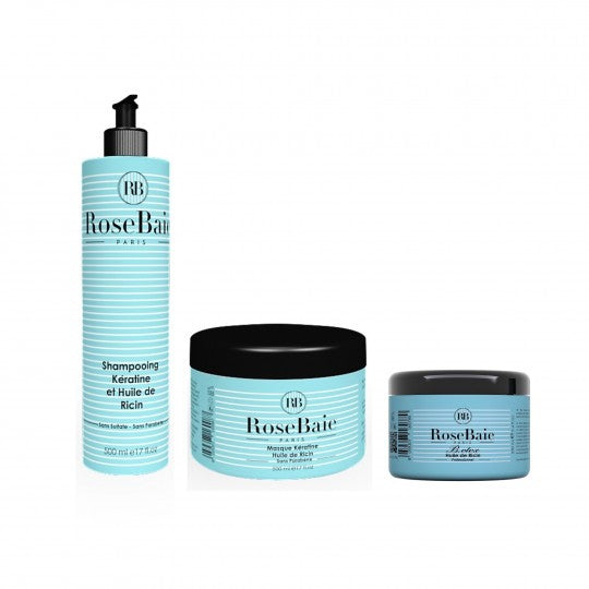 Kit botox kératine et huile de ricin RoseBaie 3 produits — Liss Cosmétique
