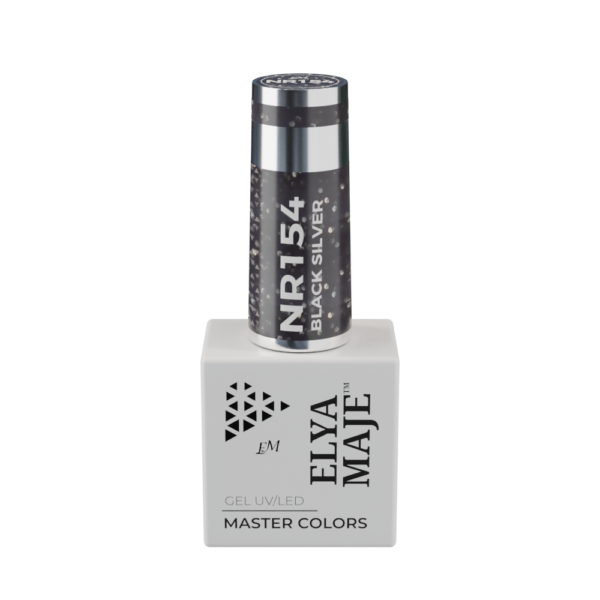 Vernis Semi Permanent – Master Color 154 – Black silver- Elya Maje — Liss Cosmétique