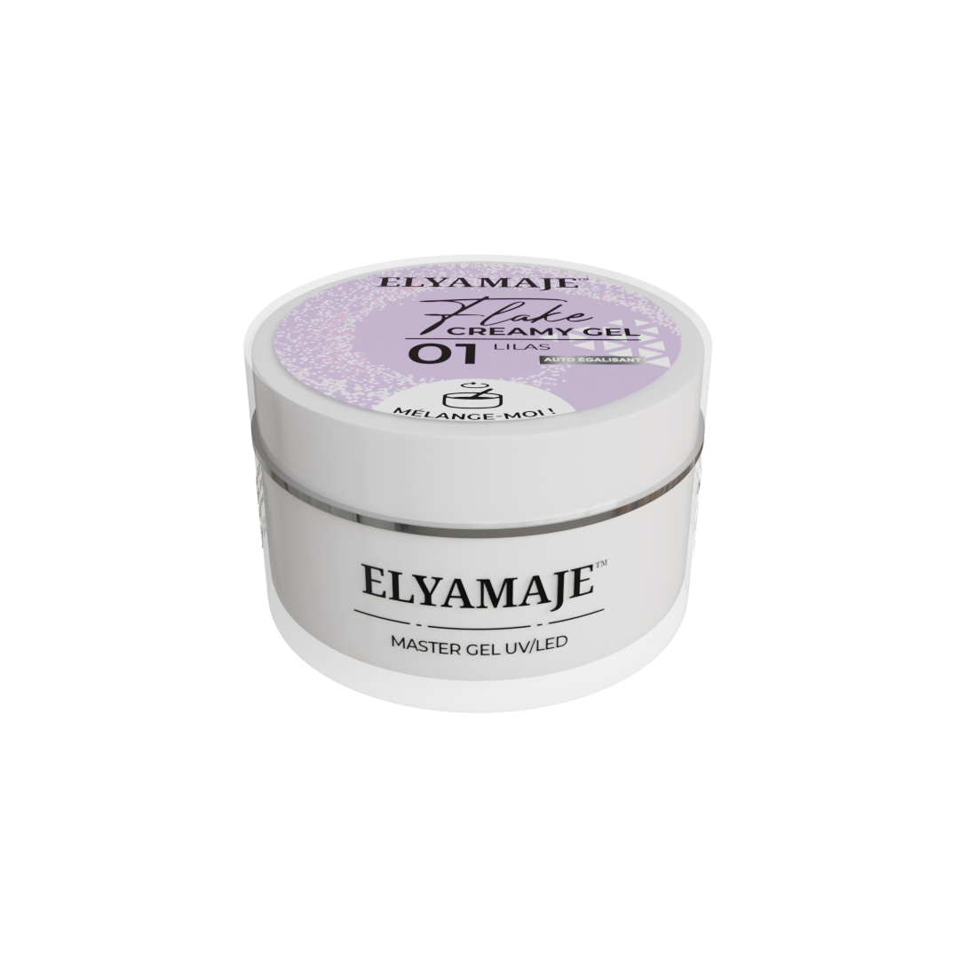 Lilas n°01 – Flake Creamy Gel – Gel de construction UV LED – ElyaMaje 20ml — Liss Cosmétique