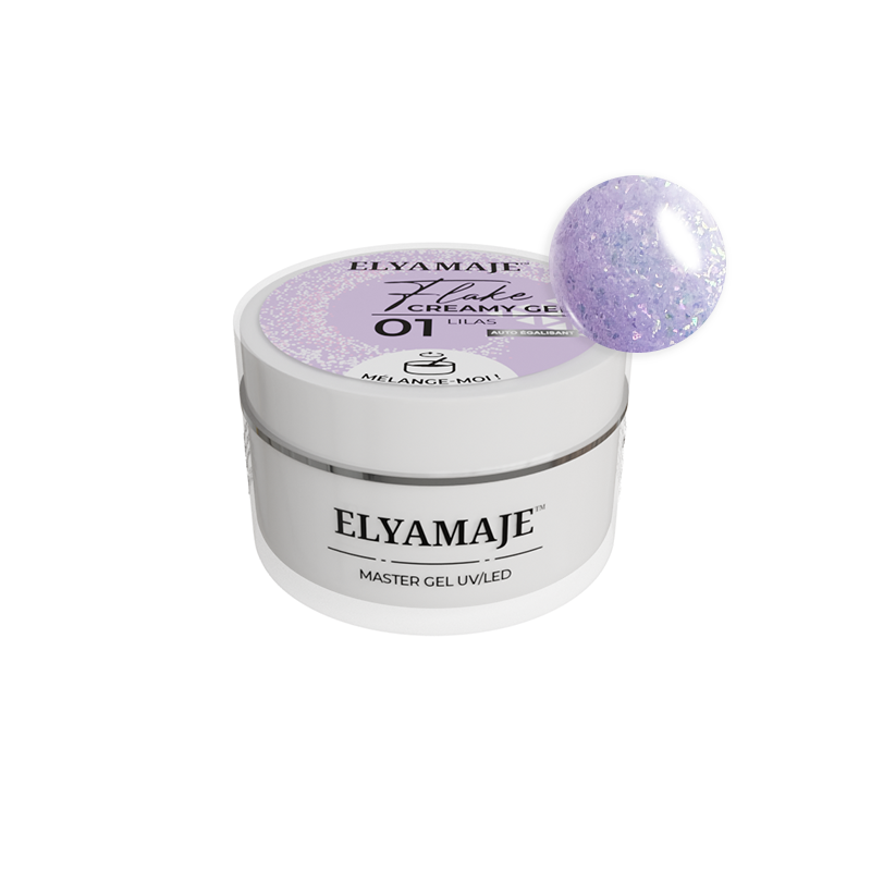 Lilas n°01 – Flake Creamy Gel – Gel de construction UV LED – ElyaMaje 20ml — Liss Cosmétique