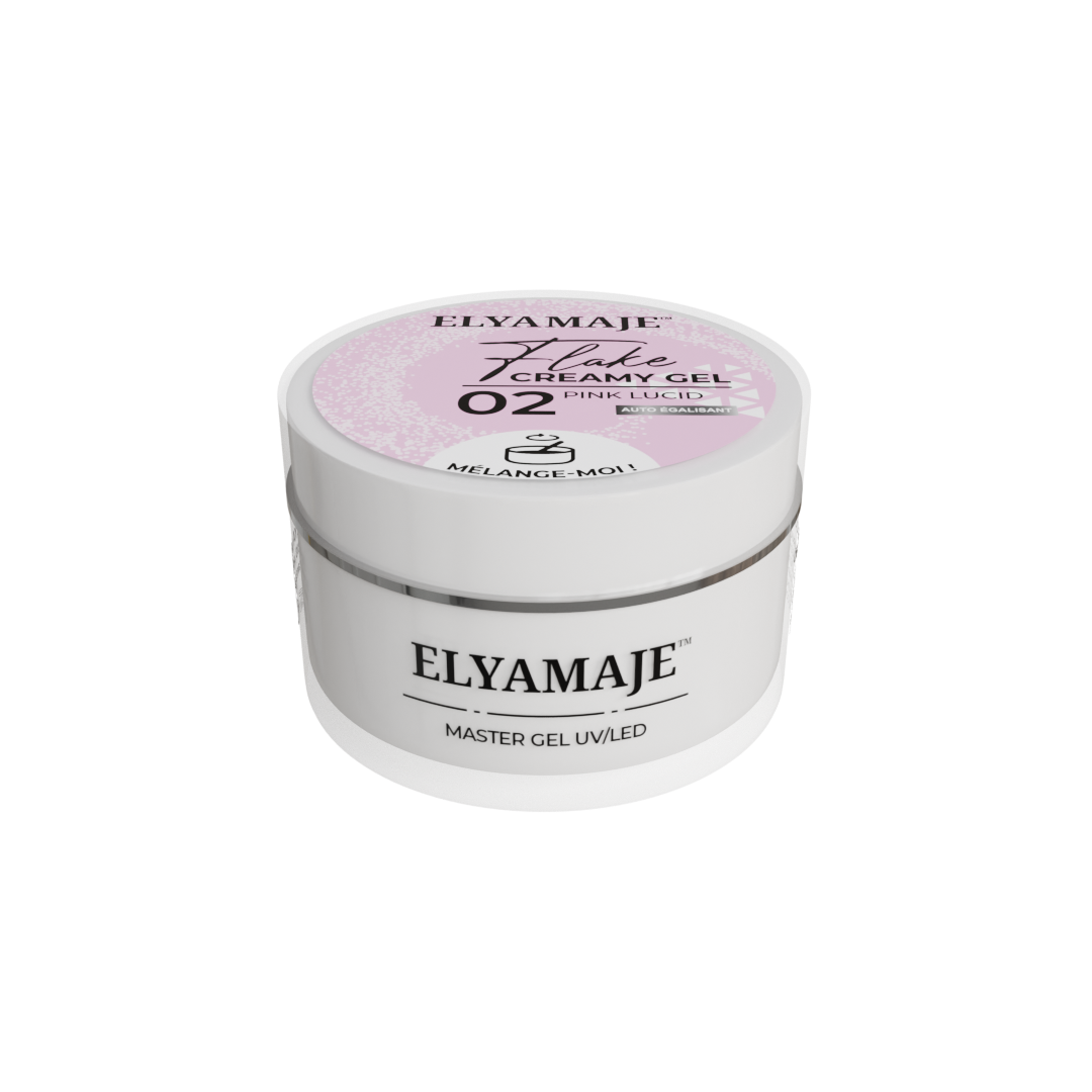 Pink Lucid n°02 – Flake Creamy Gel – Gel de construction UV LED – ElyaMaje 20ml — Liss Cosmétique