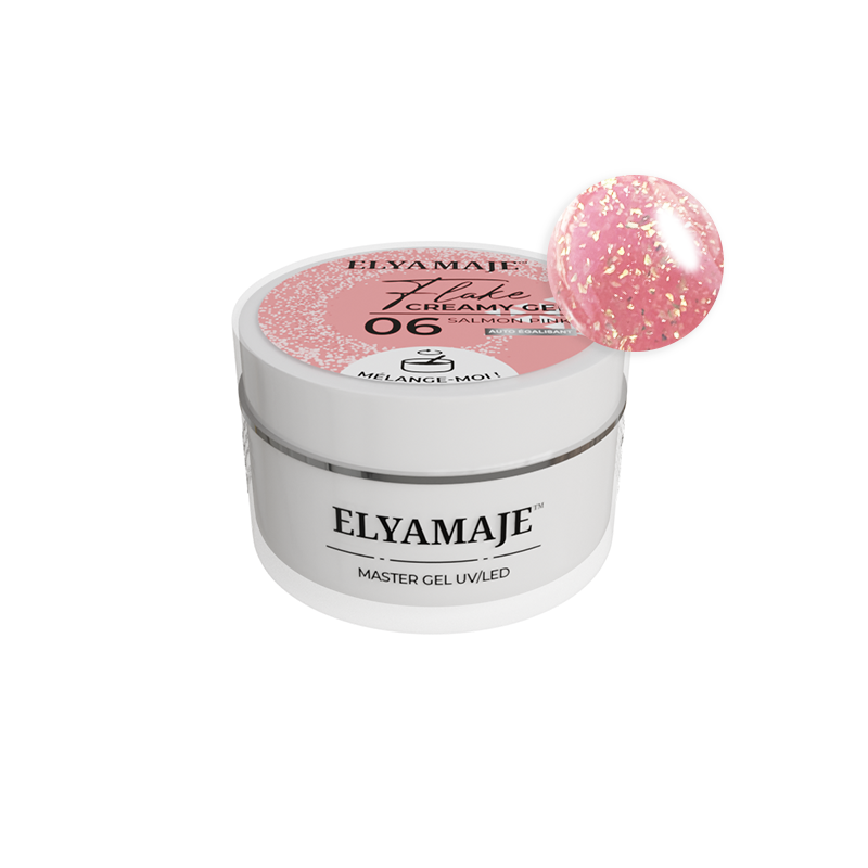 Salmon Pink n°06 – Flake Creamy Gel – Gel de construction UV LED – ElyaMaje 20ml — Liss Cosmétique