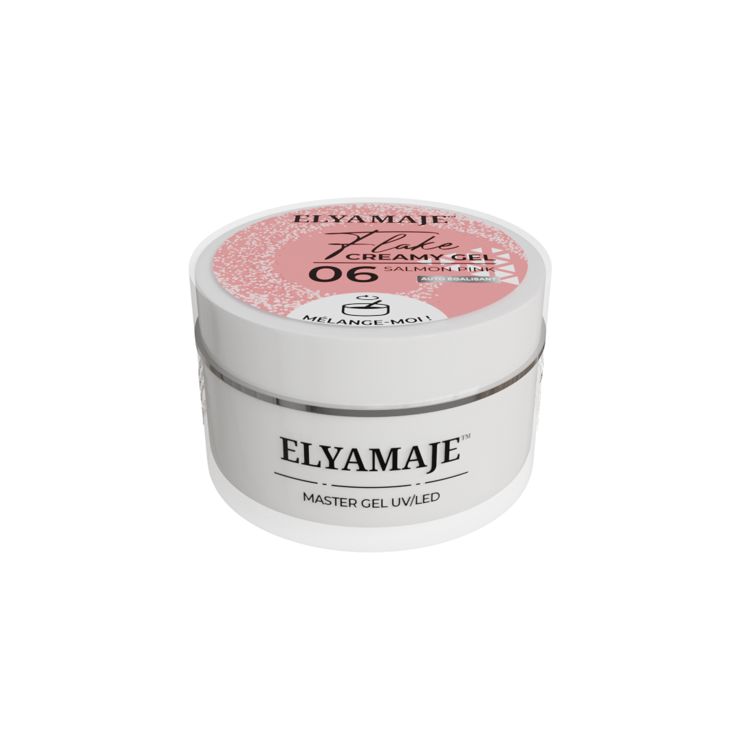 Salmon Pink n°06 – Flake Creamy Gel – Gel de construction UV LED – ElyaMaje 20ml — Liss Cosmétique