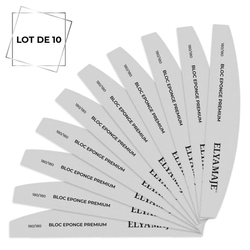 Buffer polissoir demi-lune 180/180 – Elyamaje x10 — Liss Cosmétique