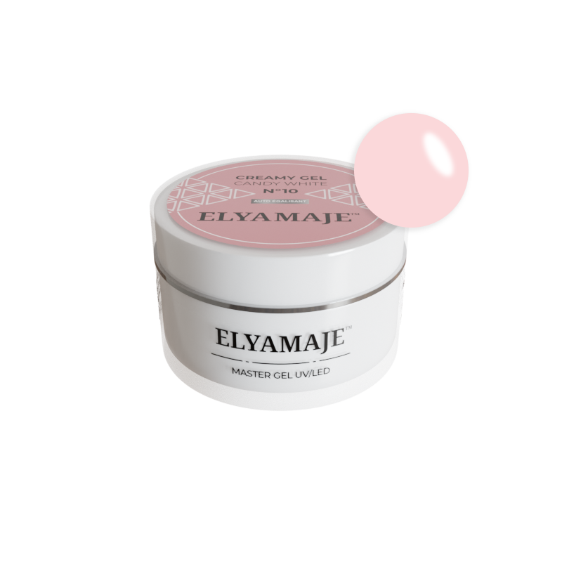 Candy White n° 10 – Gel de construction – Creamy Gel UV LED – ElyaMaje 50ML