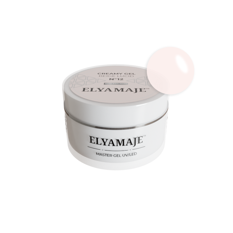 Beige Lucid n° 12 – Gel de construction – Creamy Gel UV LED – ElyaMaje 50ML