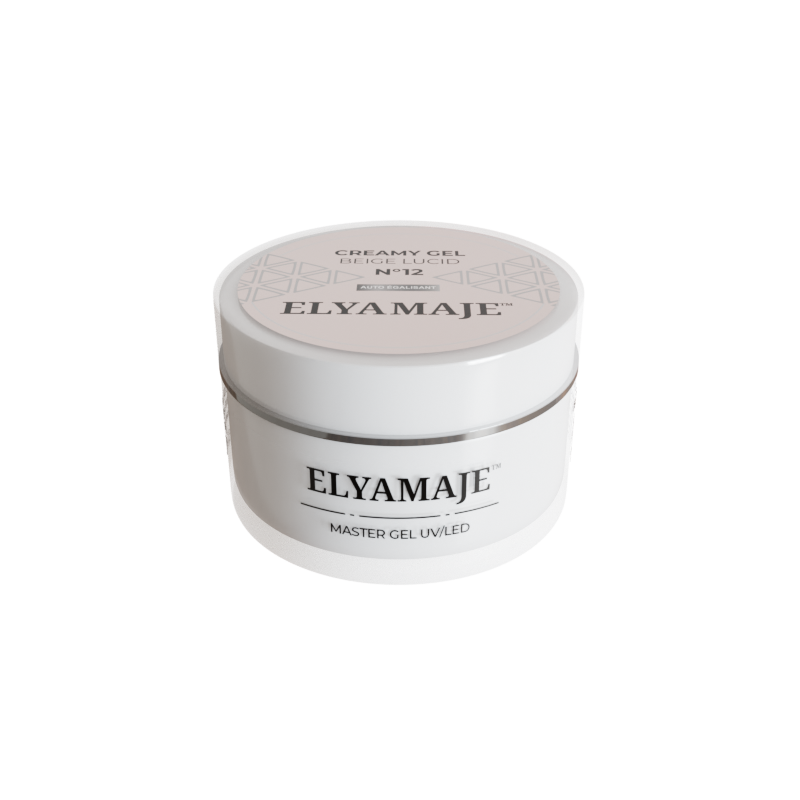 Beige Lucid n° 12 – Gel de construction – Creamy Gel UV LED – ElyaMaje 50ML — Liss Cosmétique