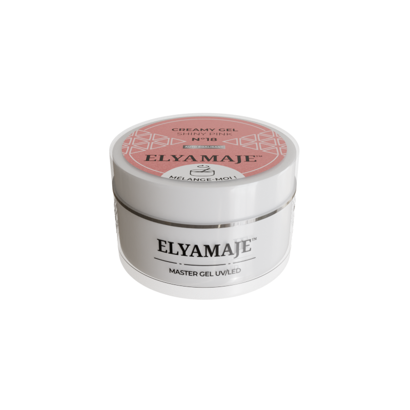 Shiny Pink n° 18 – Gel pailleté de construction – Creamy Gel UV LED – ElyaMaje 50ML