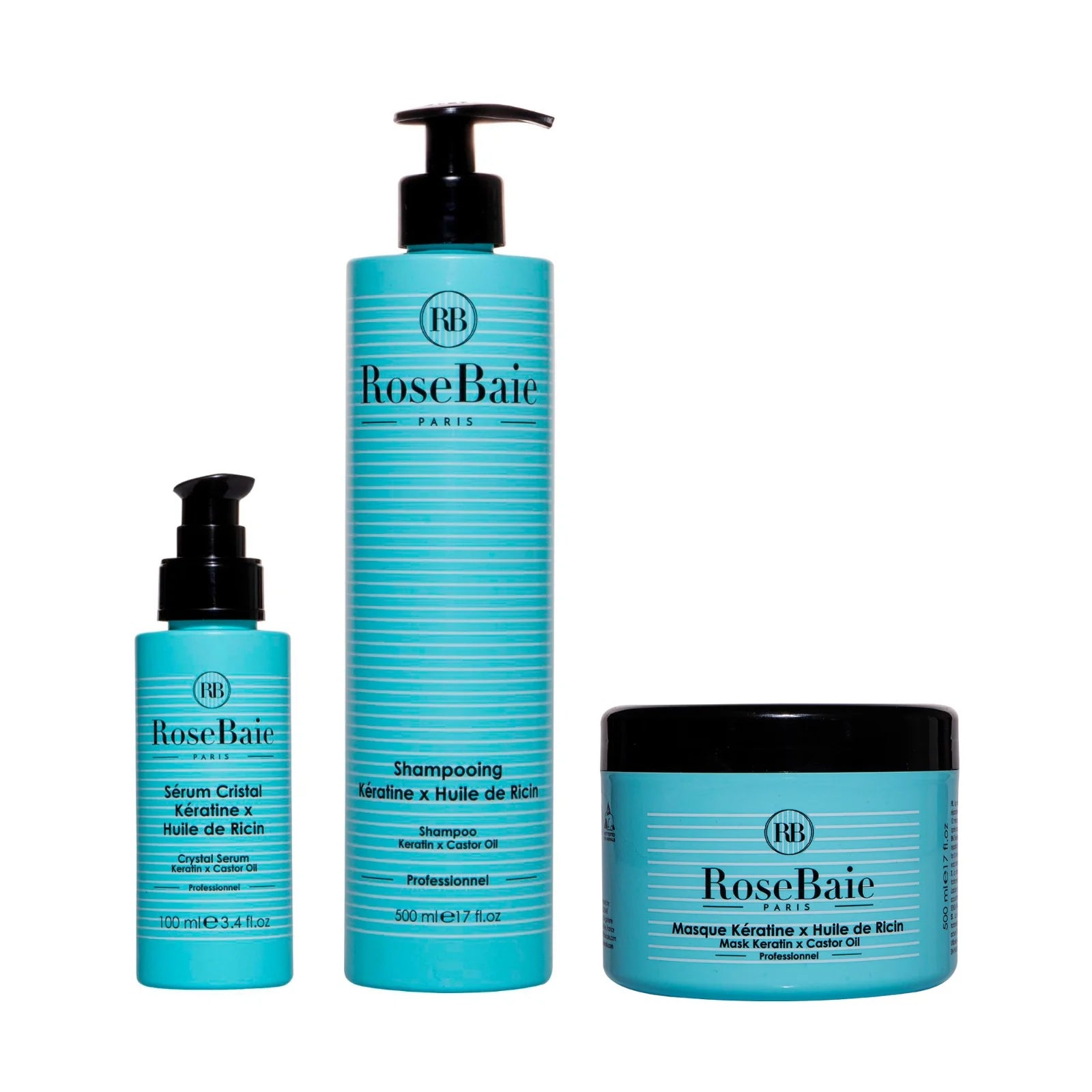 ROSEBAIE 3 kit keratine huile de figue de barbarie 3 kit complet keratine huile de ricin — Liss Cosmétique